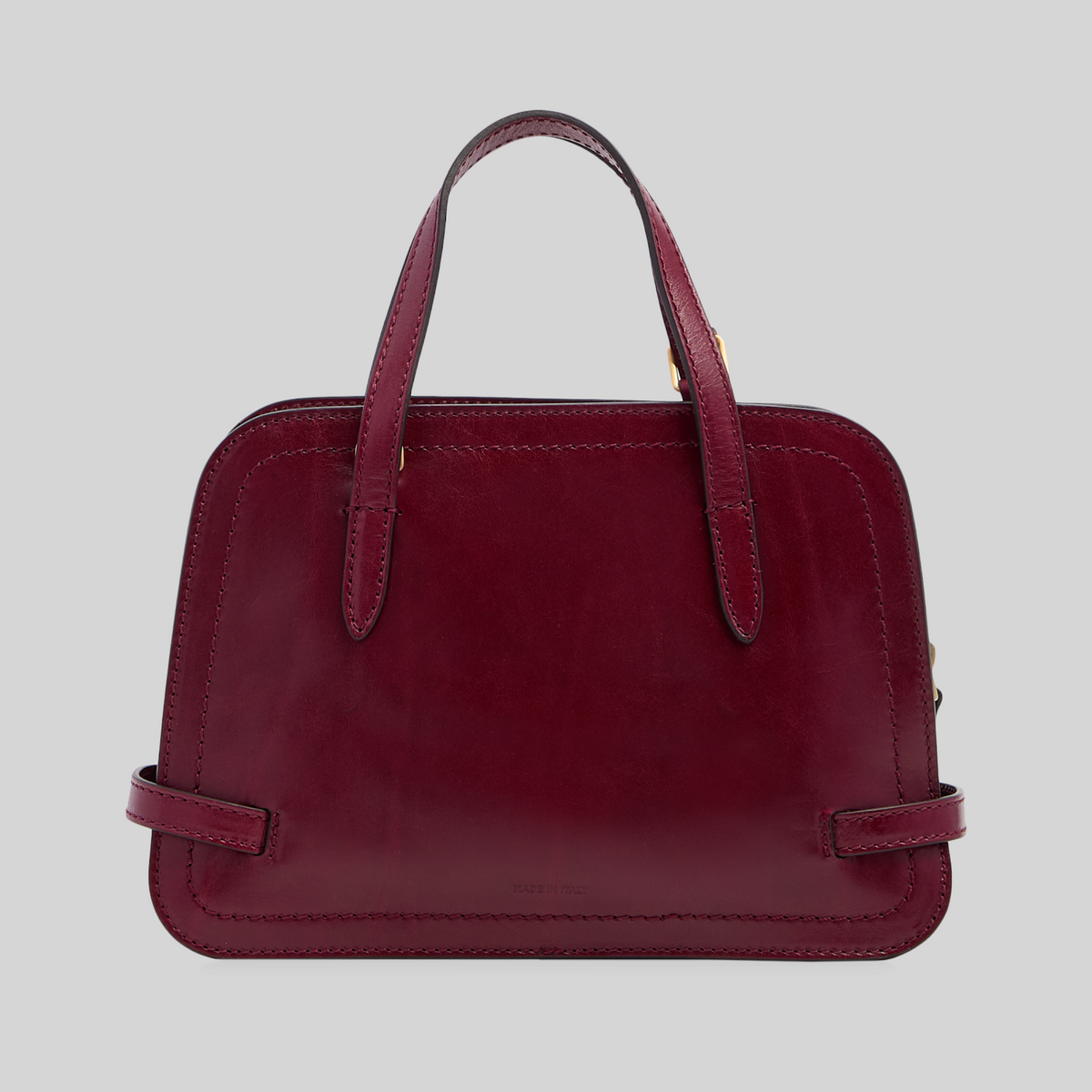 Borsa a mano LIBUTTI The Bridge linea Monica in pregiato cuoio color bordeaux con design minimalista ed elegante