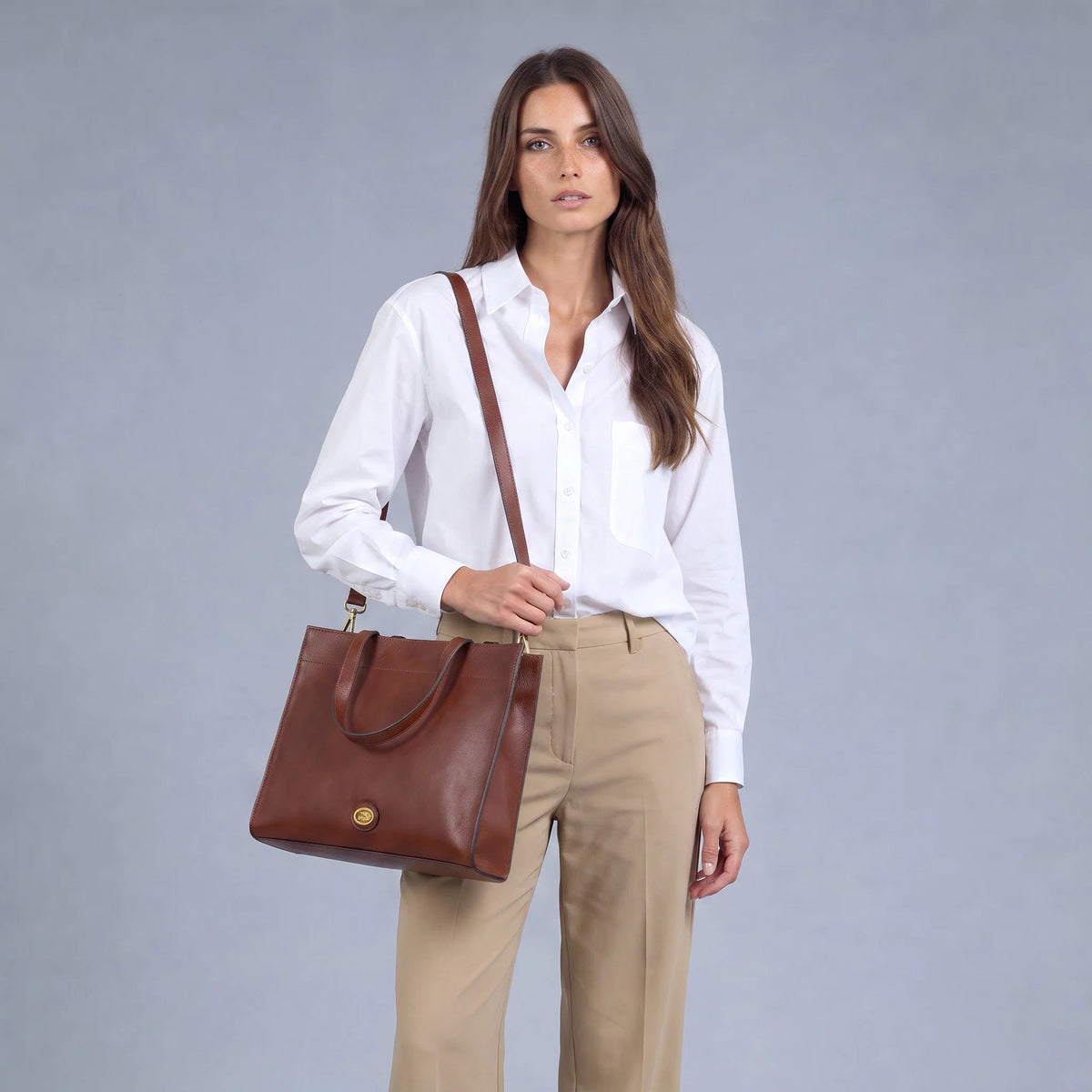 Borsa in pelle porta pc da donna