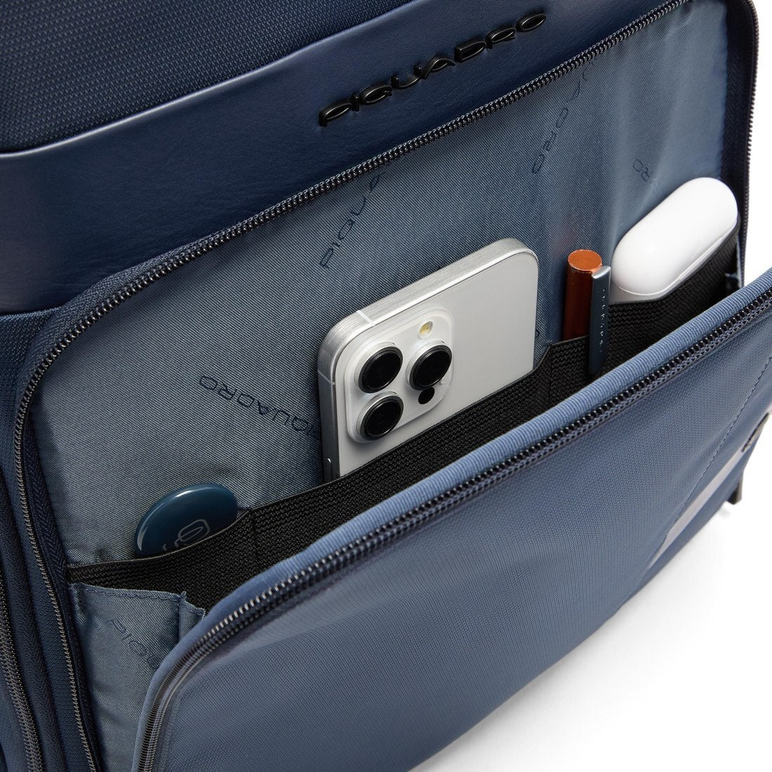Zaino 3 comparti porta PC 17" in tessuto e pelle