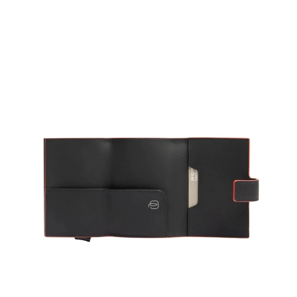 Porta carte di credito in metallo e pelle Audi