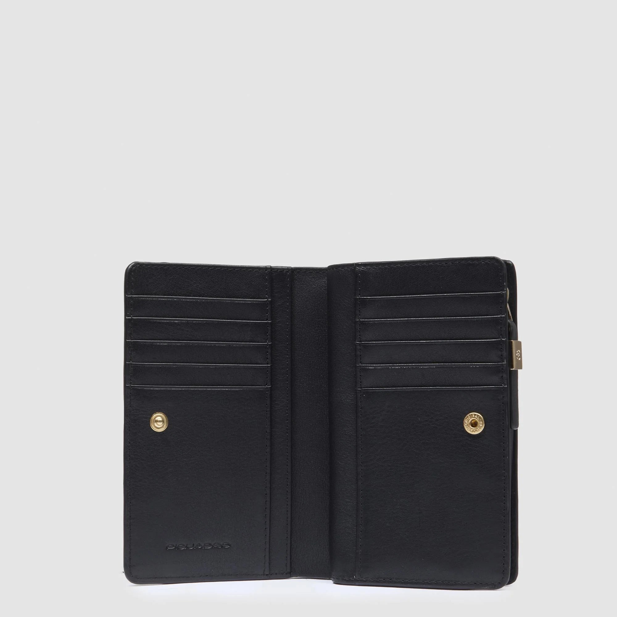 Portafoglio donna medio con zip in pelle