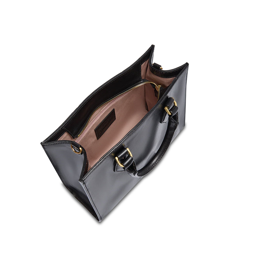 Borsa a mano in pelle con tracolla removibile