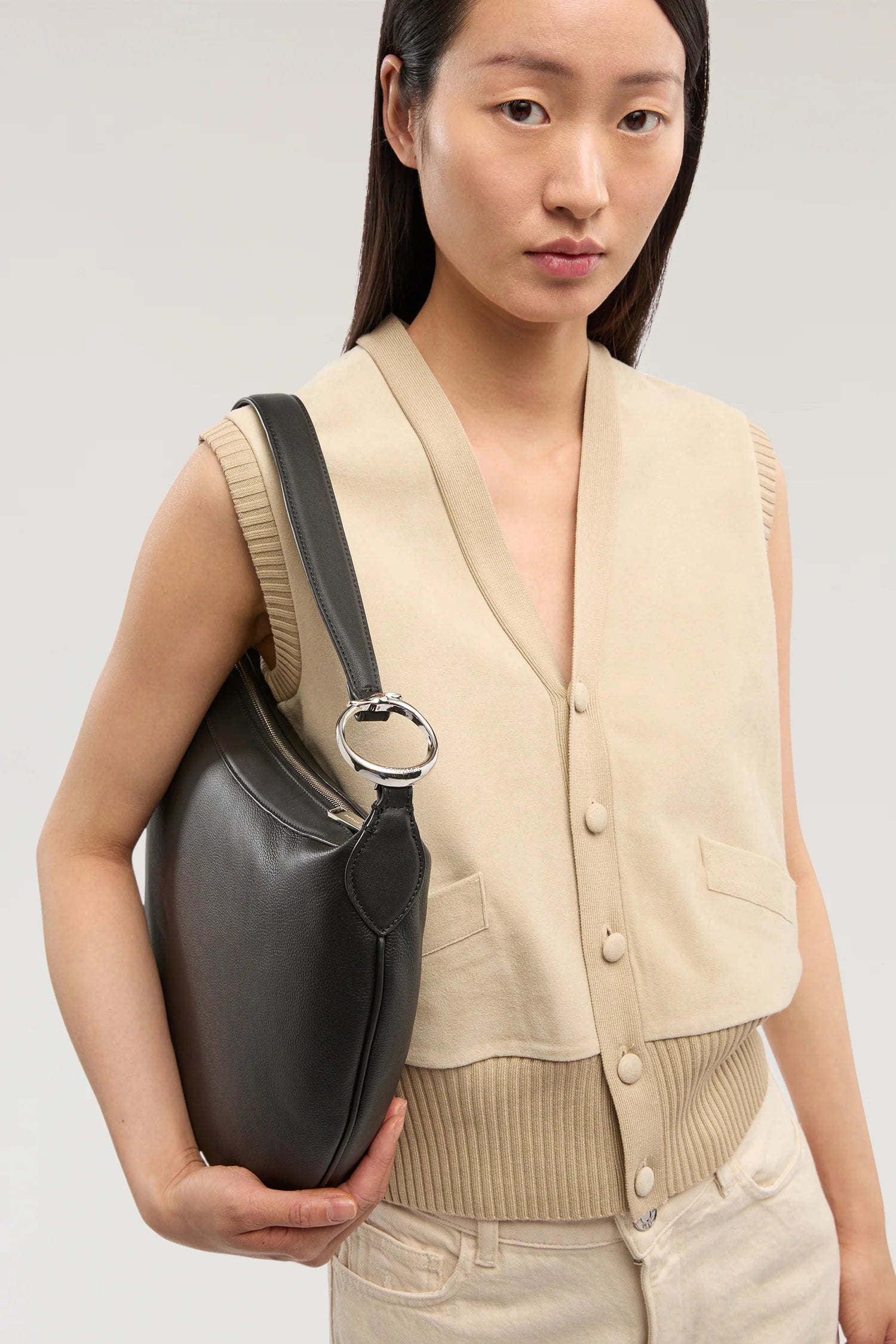 Borsa Whippet hobo small in pelle martellata