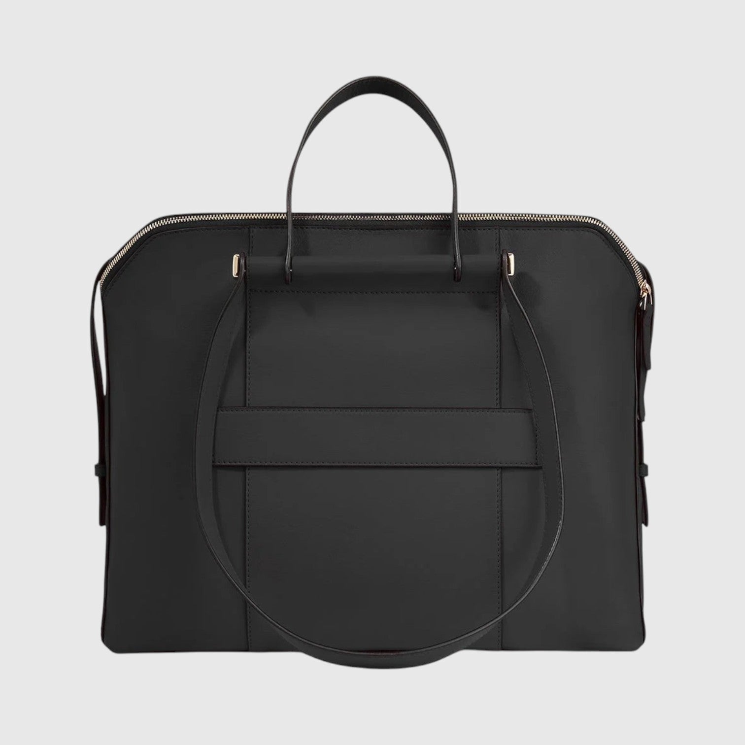 Borsa professionale LIBUTTI in pelle nera per PC 14 pollici con tre scomparti e design minimalista ed elegante