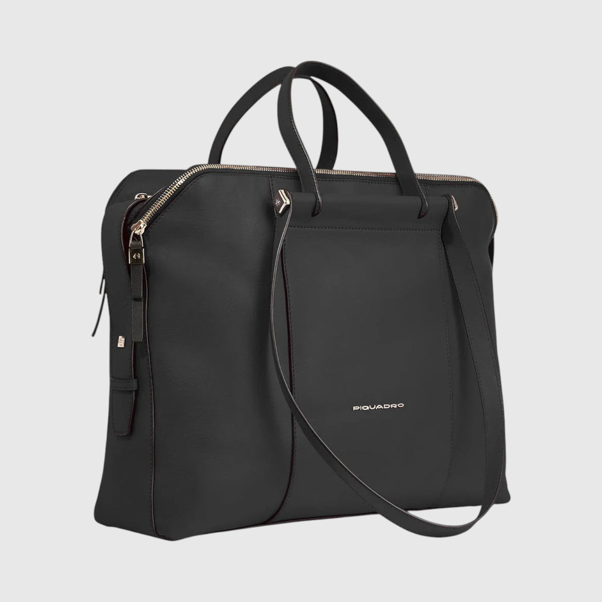 Borsa professionale LIBUTTI in pelle nera per PC 14 pollici con tre scomparti, manici ergonomici e tracolla