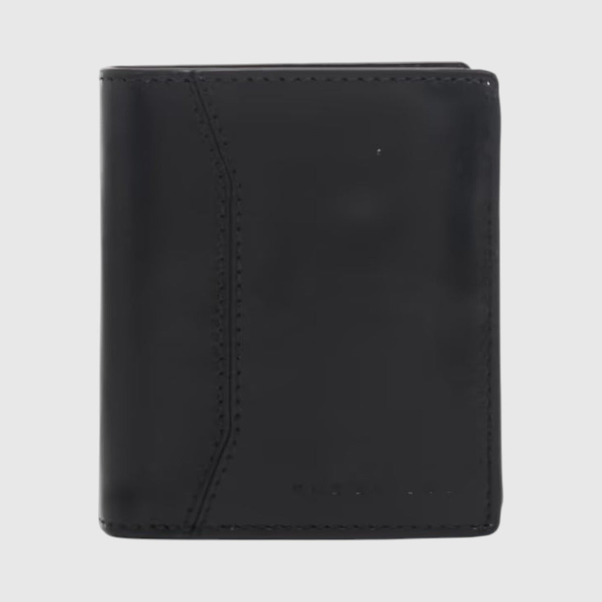 Portacarte LIBUTTI in pelle nera con chiusura a zip e cuciture decorative a vista