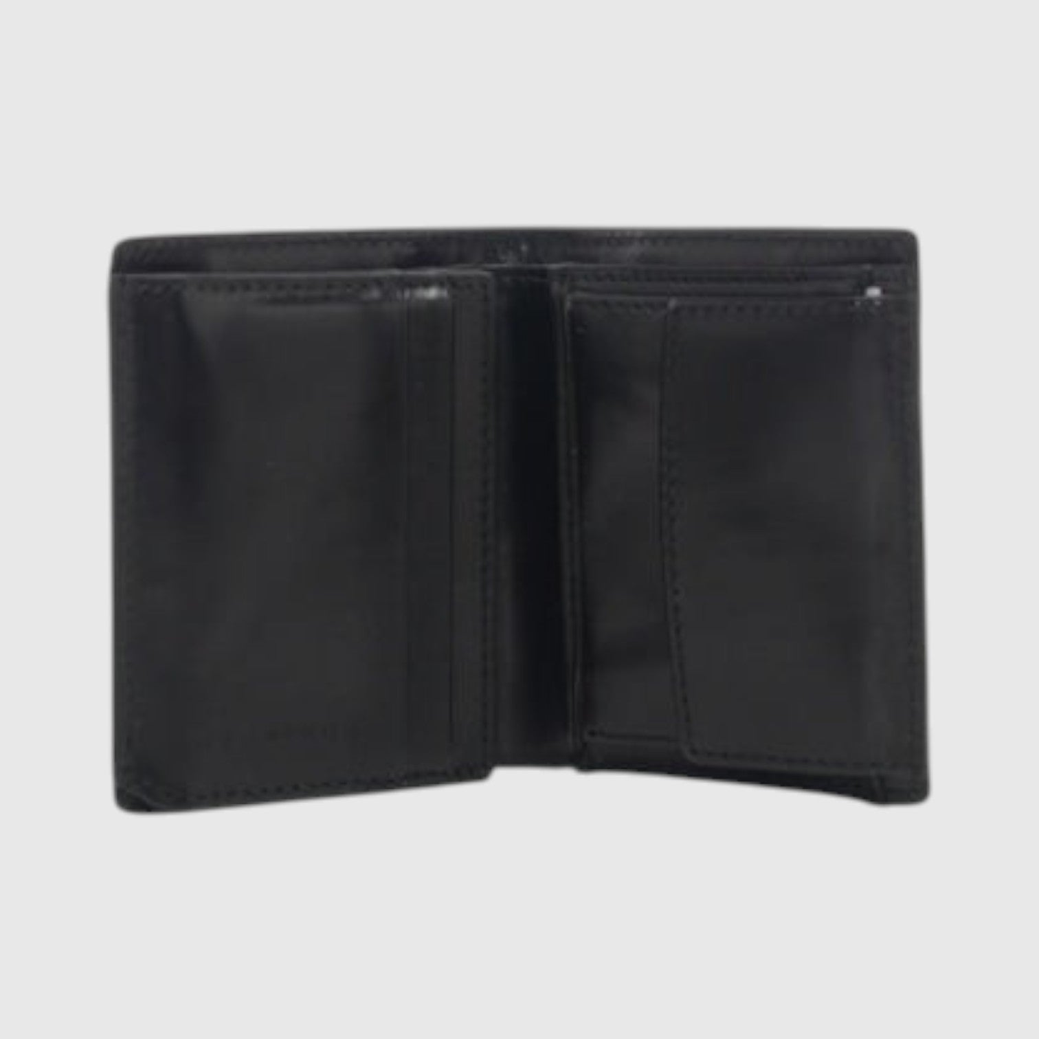 Portacarte LIBUTTI in pelle nera con chiusura a zip, design compatto e funzionale con scomparti interni.