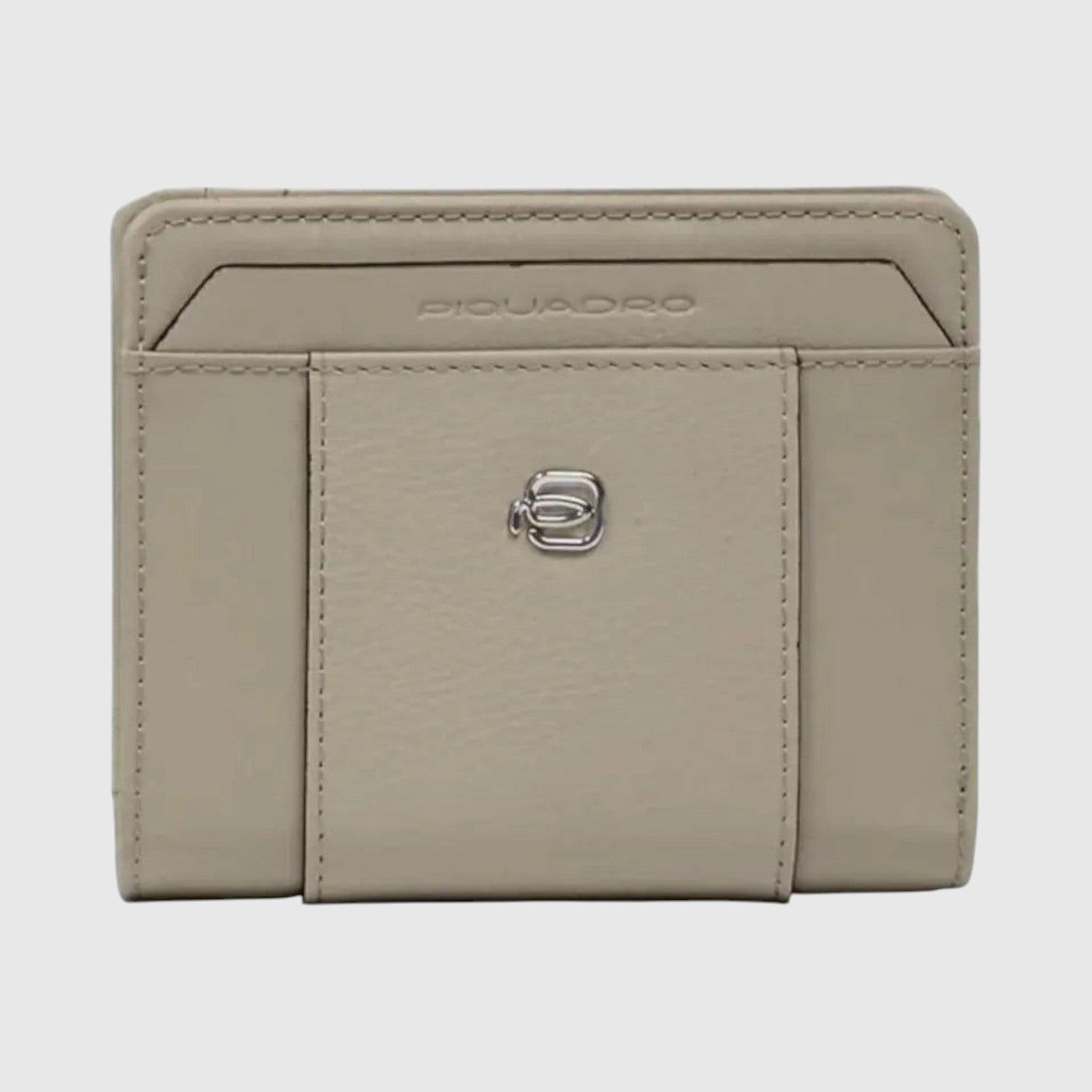 Portafoglio LIBUTTI piccolo da donna in pelle beige con portamonete, scomparti per carte e protezione RFID