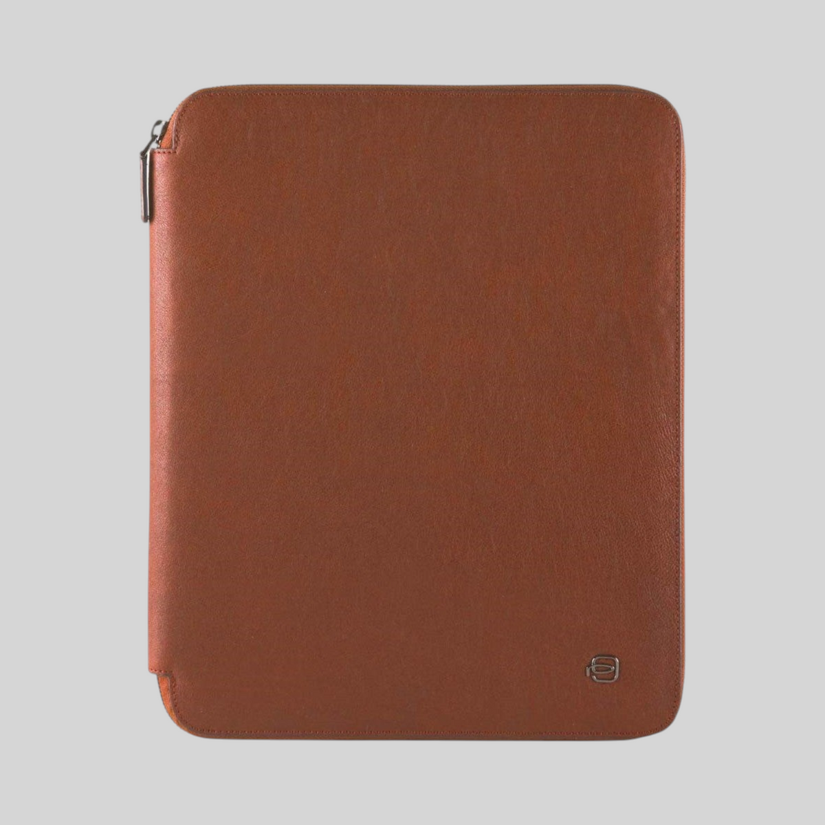 Portablocco A4 LIBUTTI in pelle marrone sottile con chiusura a zip, design elegante e minimalista