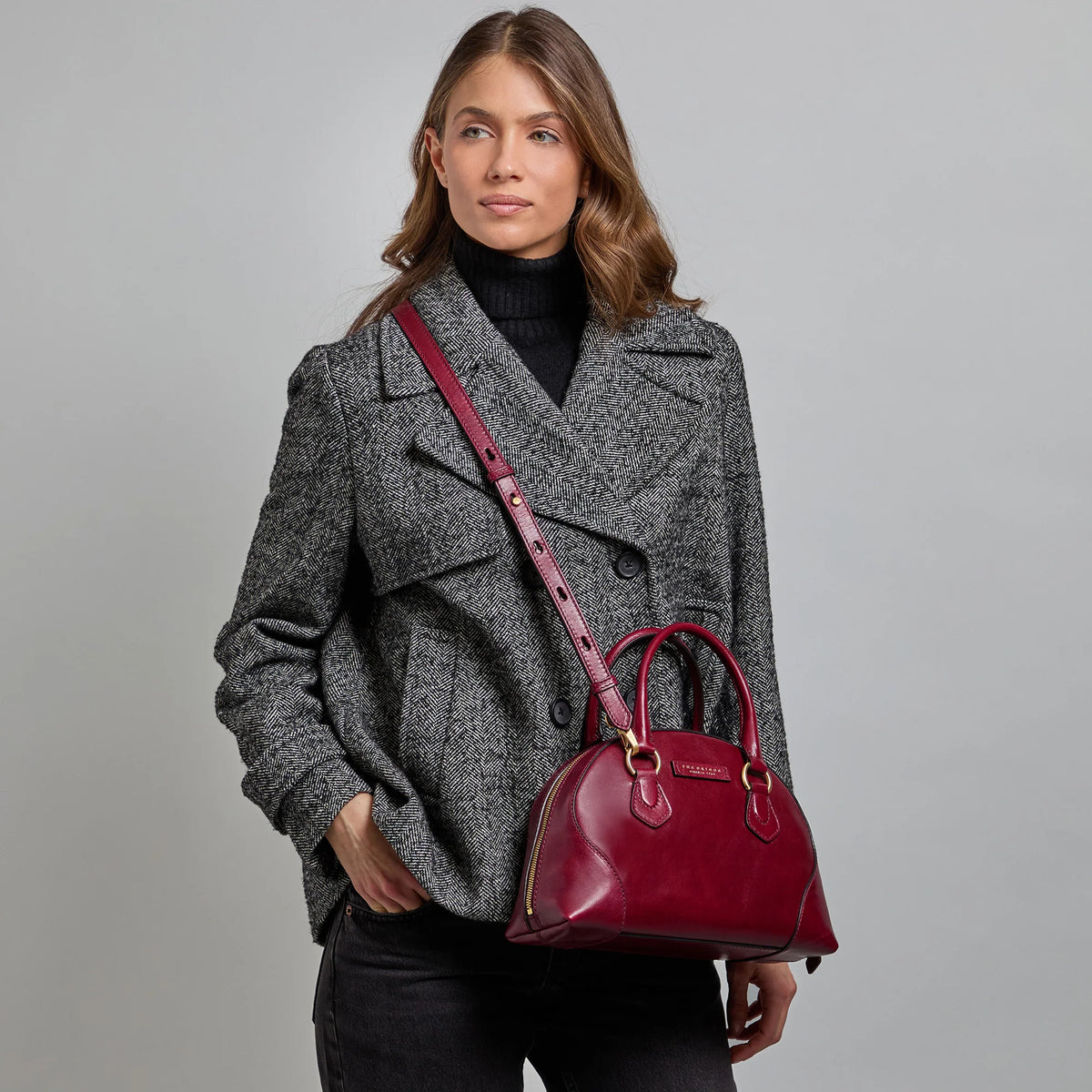 Borsa da donna in pelle con tracolla removibile