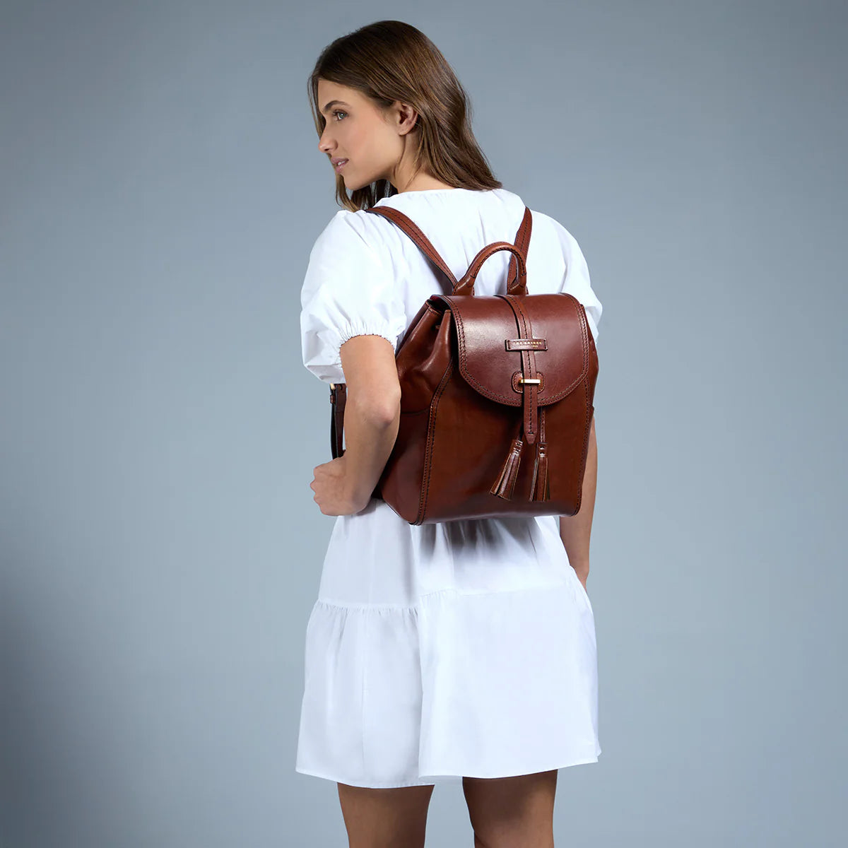 Zaino donna pelle con nappine
