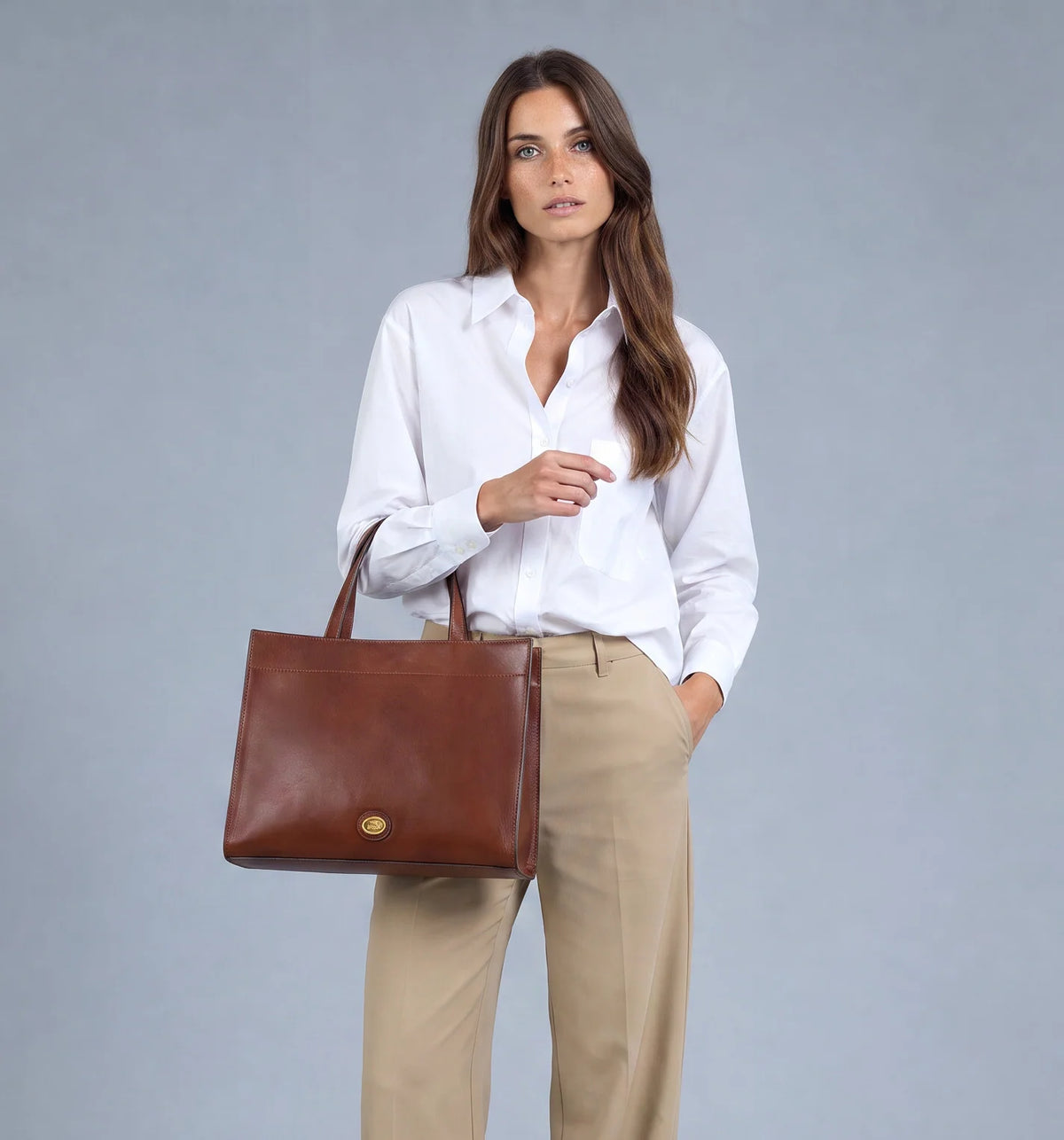 Borsa in pelle porta pc da donna