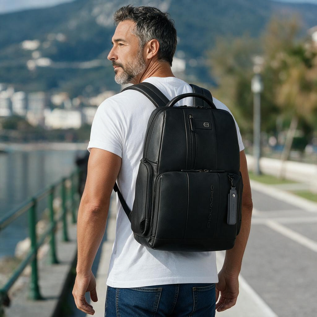 Zaino uomo porta PC e iPad® fast-check in pelle c