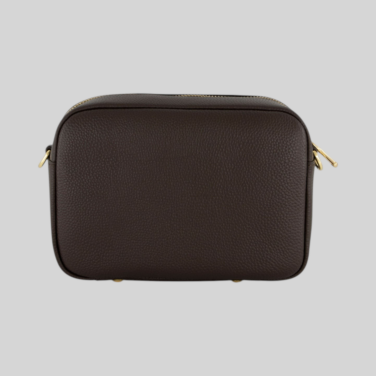 Borsa a tracolla LIBUTTI linea Dolly in pelle martellata marrone scuro con dettagli metallici dorati