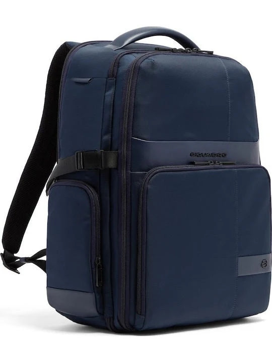 Zaino 3 comparti porta PC 17" in tessuto e pelle