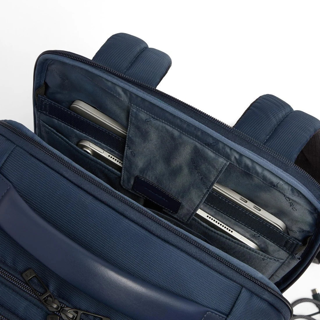Zaino 3 comparti porta PC 17" in tessuto e pelle