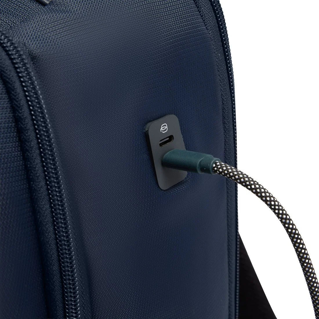 Zaino 3 comparti porta PC 17" in tessuto e pelle