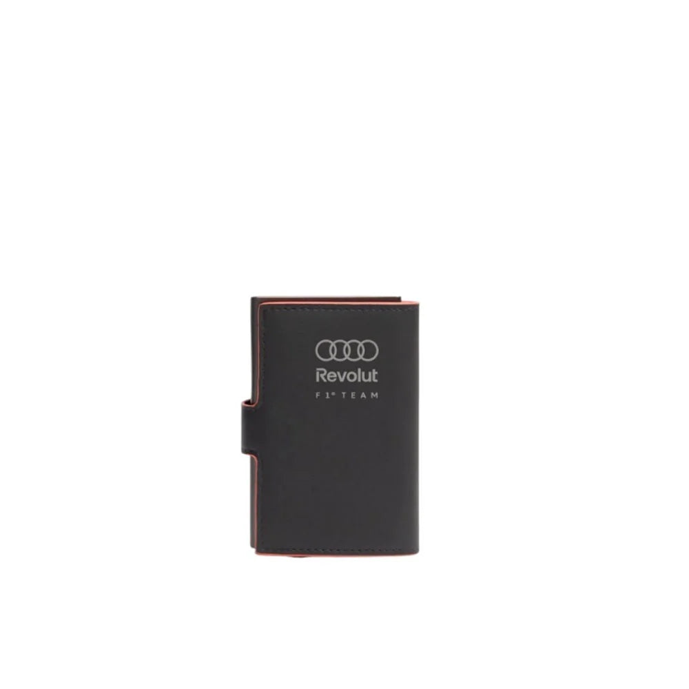 Porta carte di credito in metallo e pelle Audi
