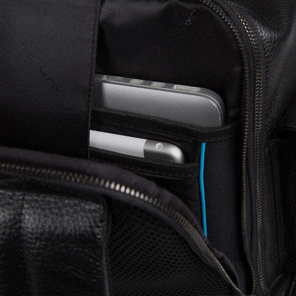 Zaini viaggio pelle, 3 comparti Bagmotic, antifurto Fingerprint