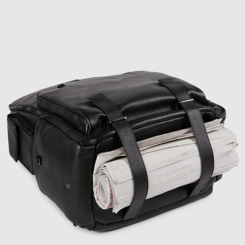 Zaini viaggio pelle, 3 comparti Bagmotic, antifurto Fingerprint