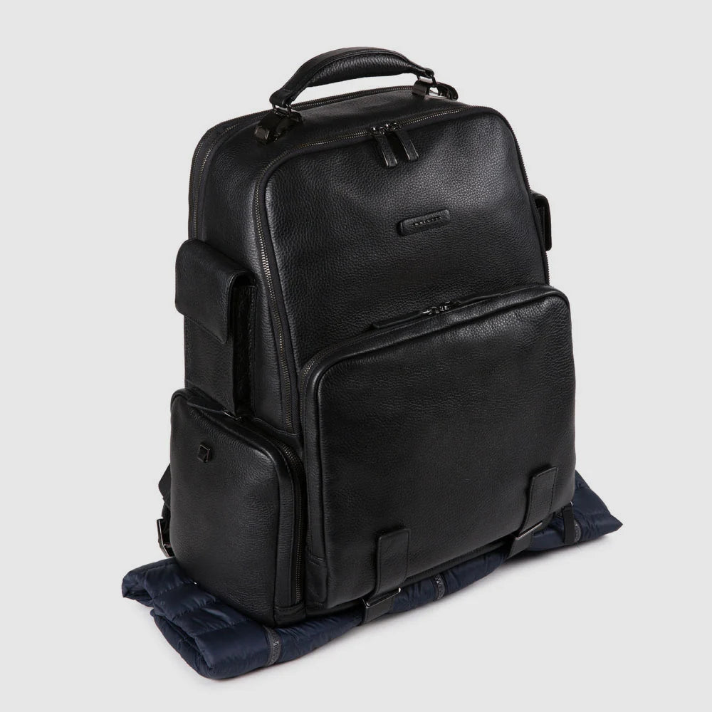 Zaini viaggio pelle, 3 comparti Bagmotic, antifurto Fingerprint