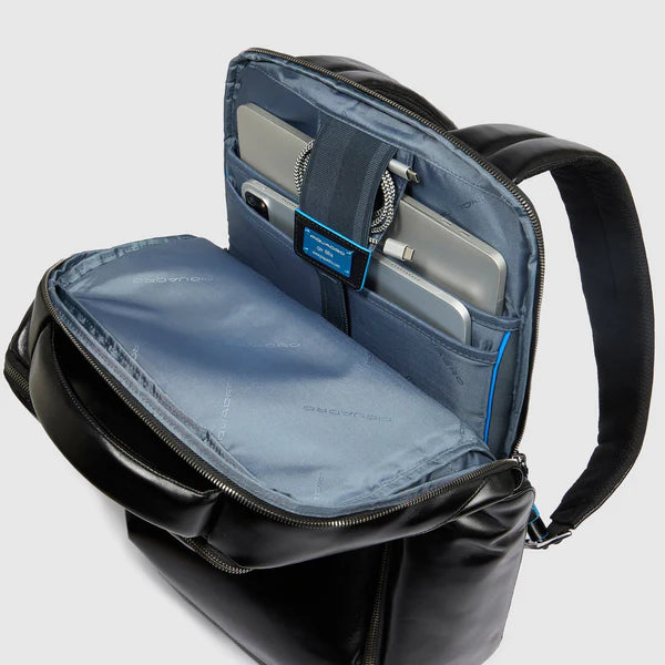 Zaino 2 comparti in pelle porta PC 15,6''
