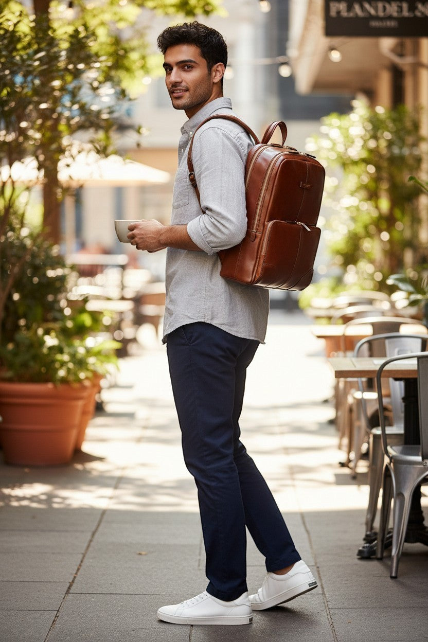 Zaino in pelle Vespucci porta pc