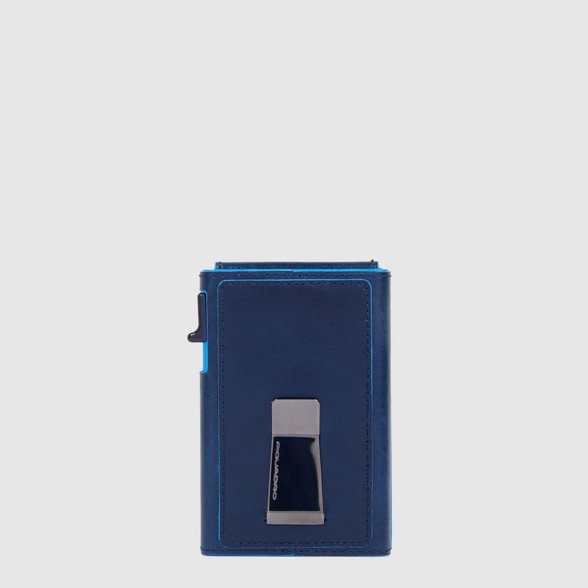 Porta carte di credito,pelle meccanismo in metallo