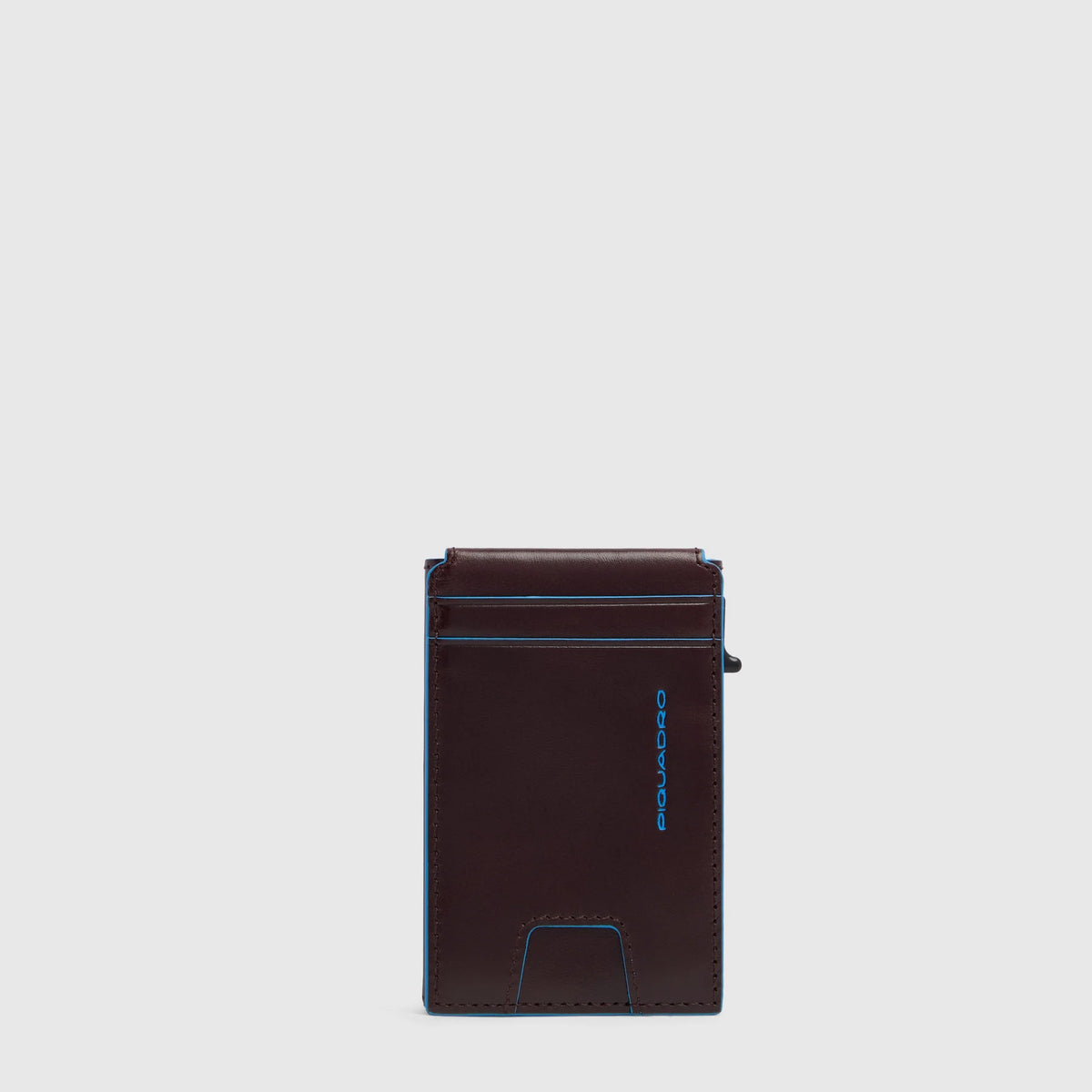 Porta carte di credito,pelle meccanismo in metallo