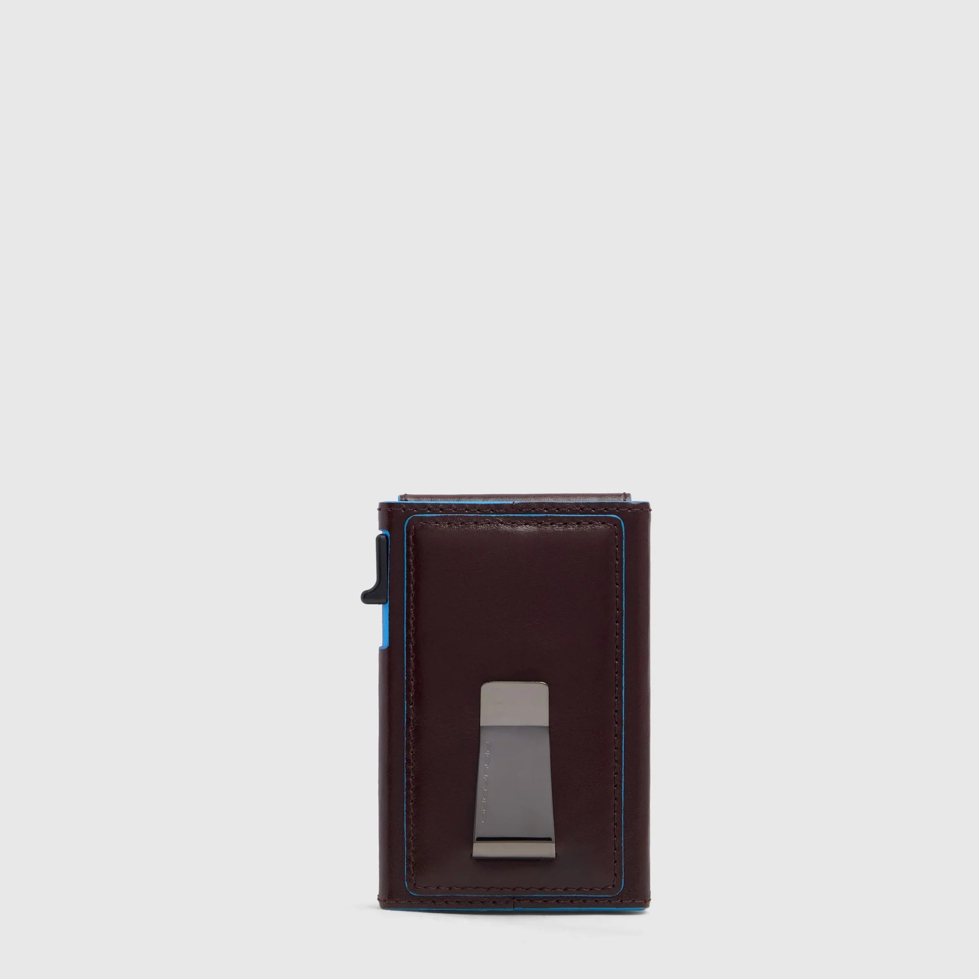 Porta carte di credito,pelle meccanismo in metallo