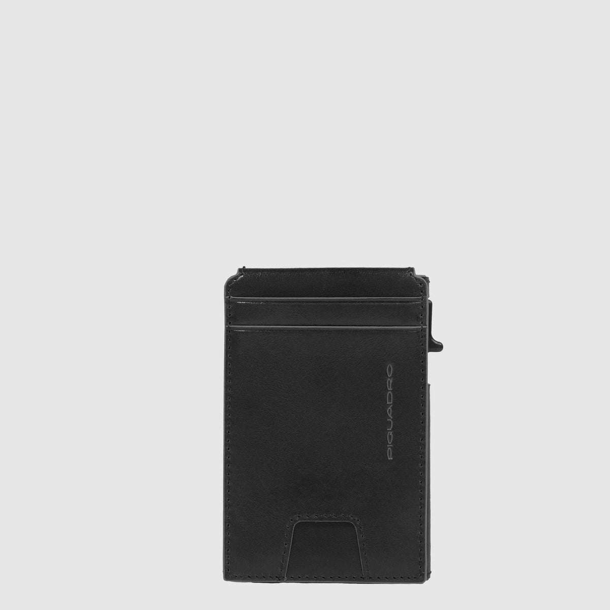 Porta carte di credito,pelle meccanismo in metallo