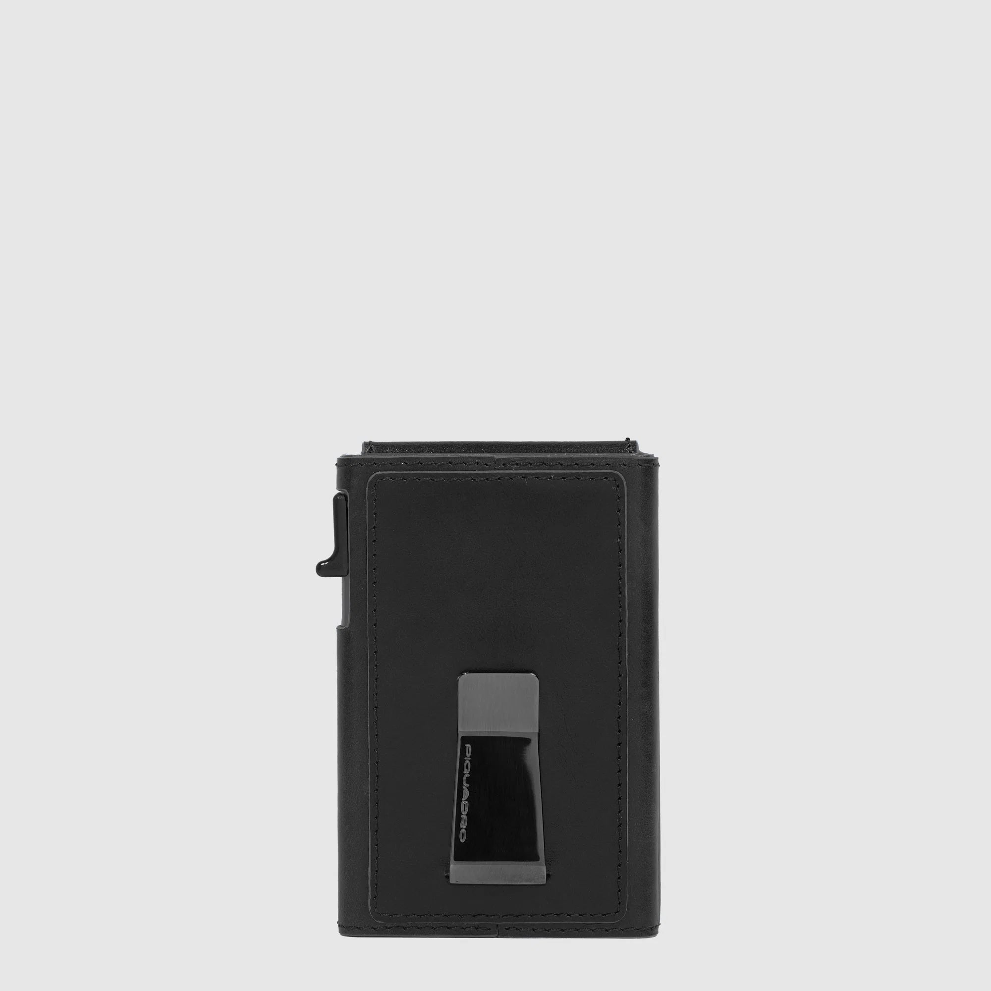 Porta carte di credito,pelle meccanismo in metallo