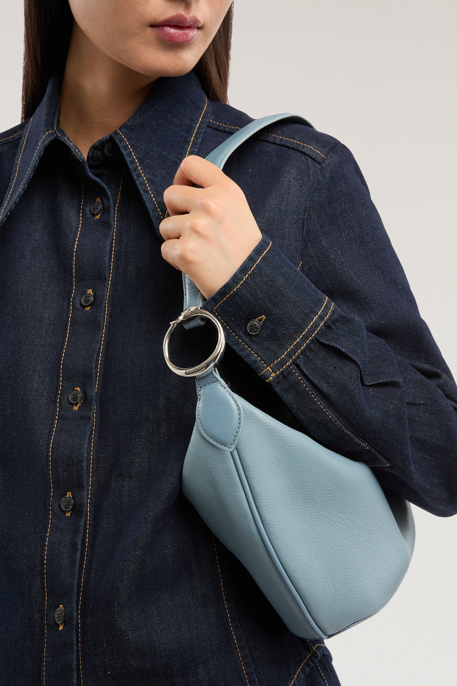 Borsa Whippet hobo small in pelle martellata