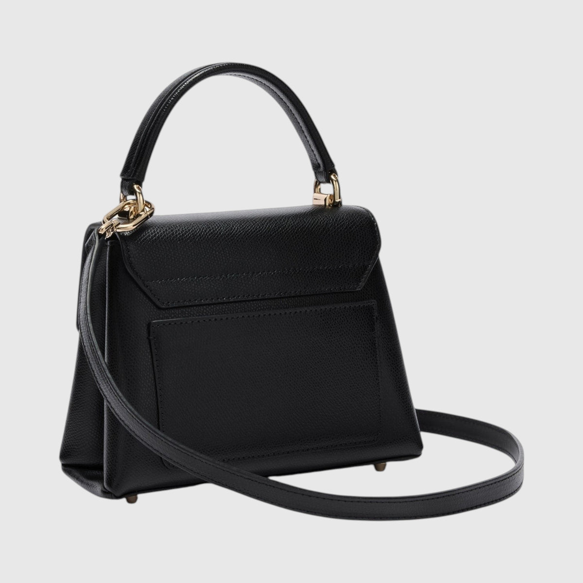Borsa a mano mini Furla 1927 nera in pelle granata con tracolla rimovibile e dettagli metallici dorati LIBUTTI
