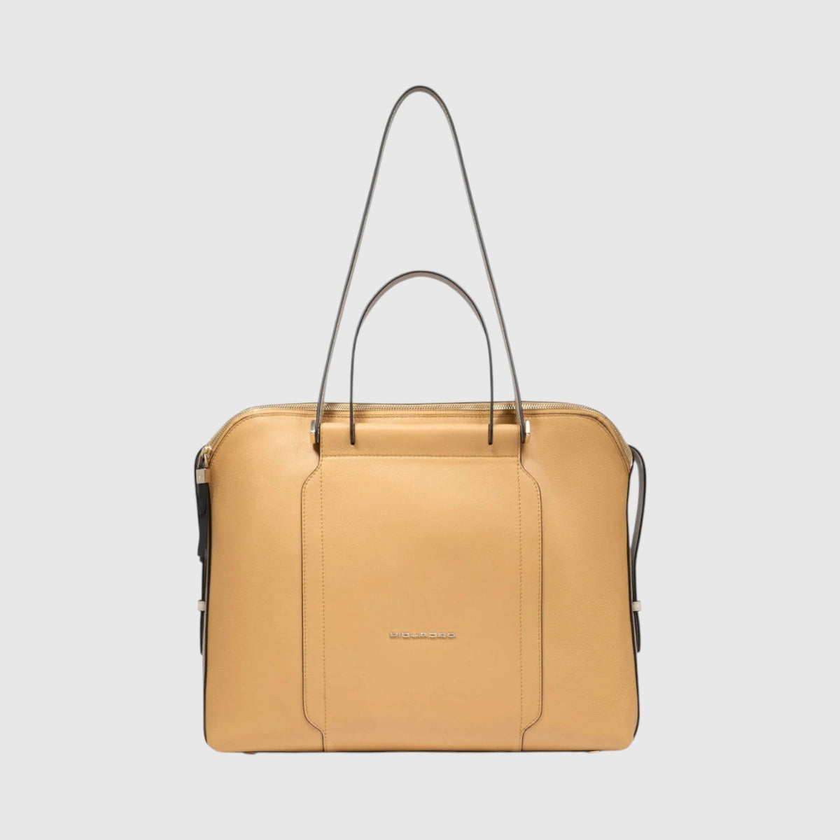 Borsa professionale LIBUTTI in pelle color cuoio con scomparti per PC 14 pollici e design elegante
