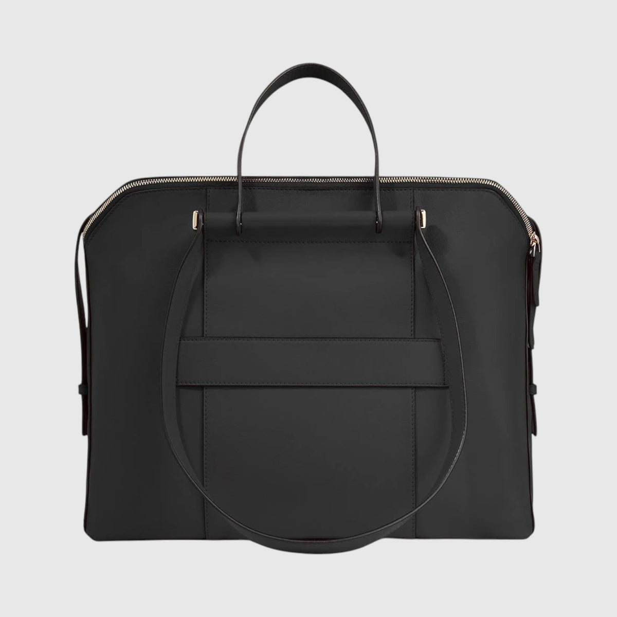 Borsa professionale LIBUTTI in pelle nera per PC 14 pollici con tre scomparti e design minimalista ed elegante