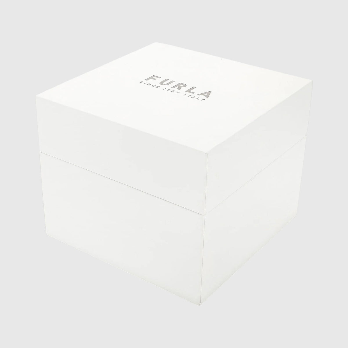 Confezione regalo bianca quadrata con logo Furla per orologio LIBUTTI