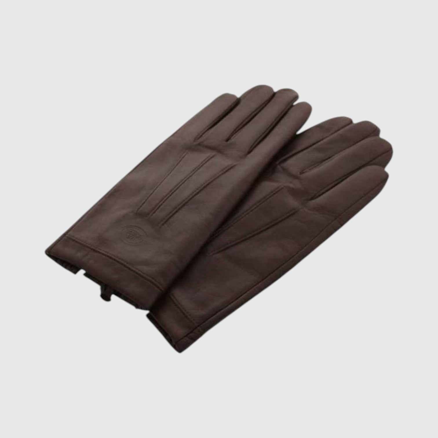 Guanti da uomo LIBUTTI in pelle marrone con cuciture decorative sul dorso, eleganti e classici