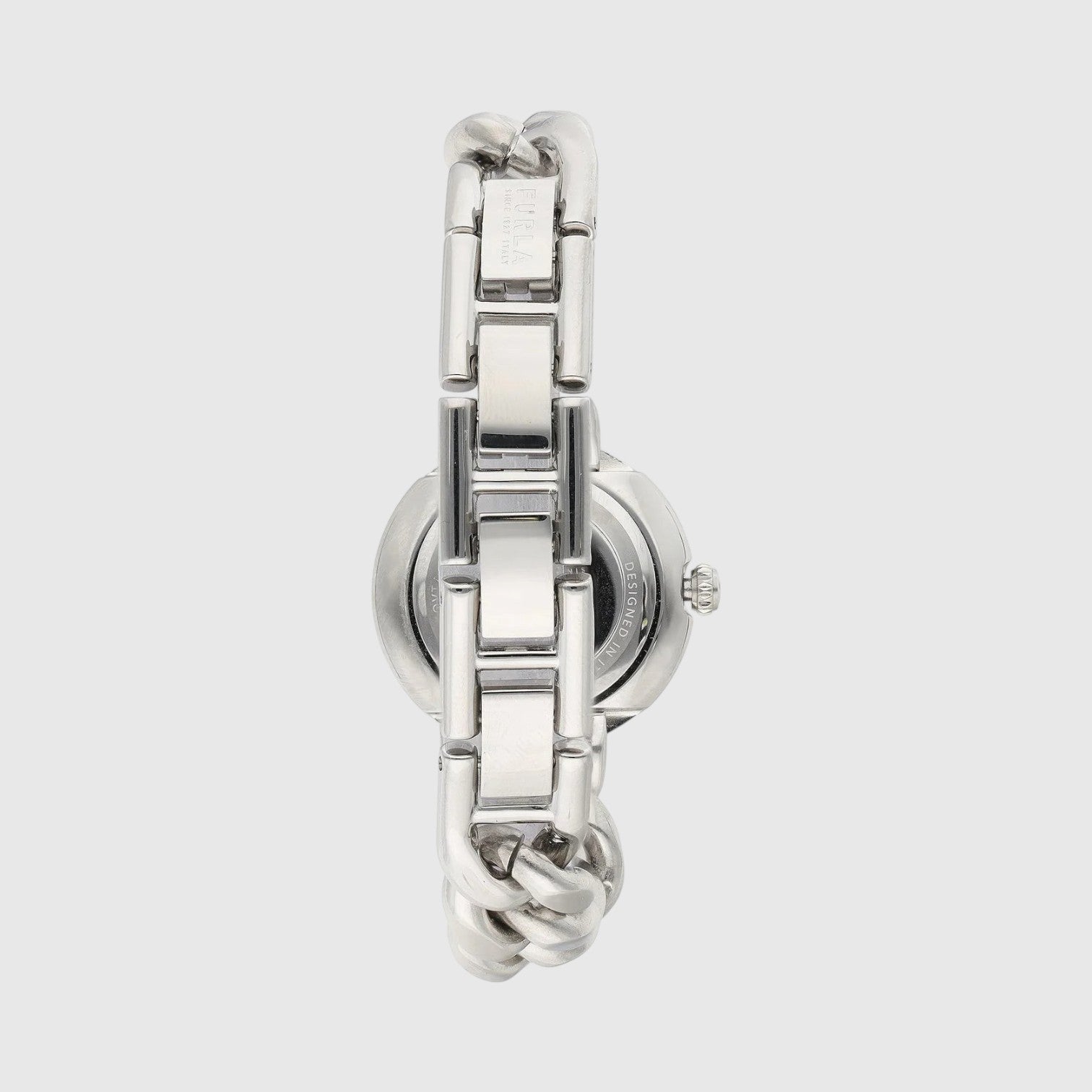 Orologio LIBUTTI Furla Chain Round con bracciale a maglie intrecciate in acciaio inossidabile color argento