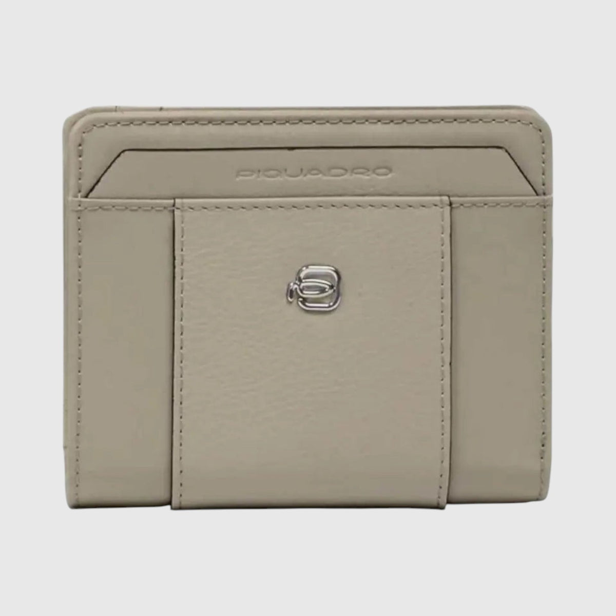 Portafoglio LIBUTTI piccolo da donna in pelle beige con portamonete, scomparti per carte e protezione RFID