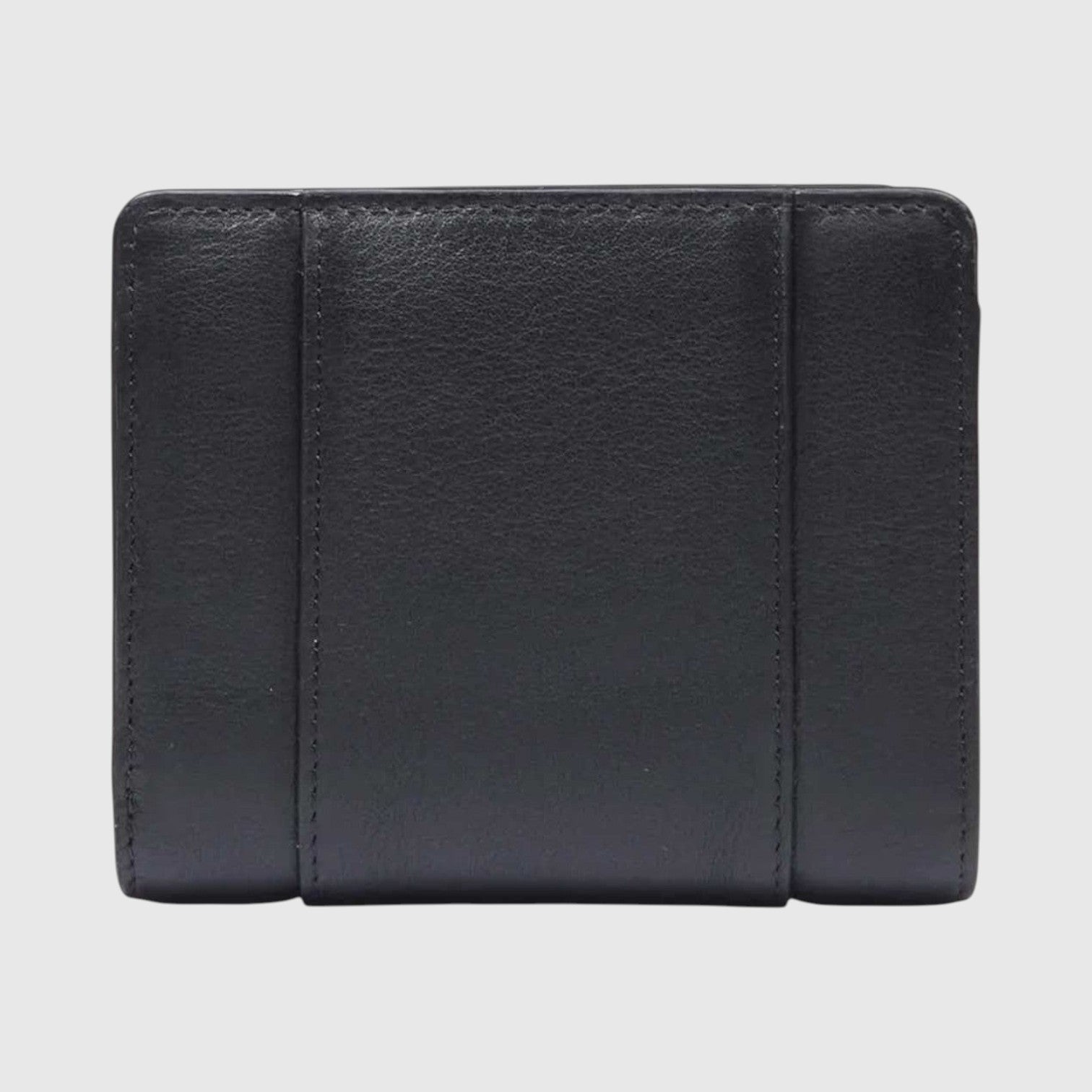 Portafoglio LIBUTTI piccolo da donna in pelle nera con protezione RFID, scomparti per carte e portamonete